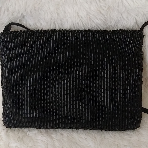 BLACK BEADED EVENING BAG * NWOT - Picture 3 of 8